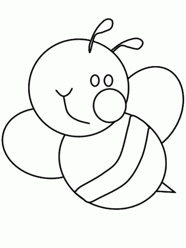 Cute Bumblebee with Big Smile Coloring Page - Download & Print ...