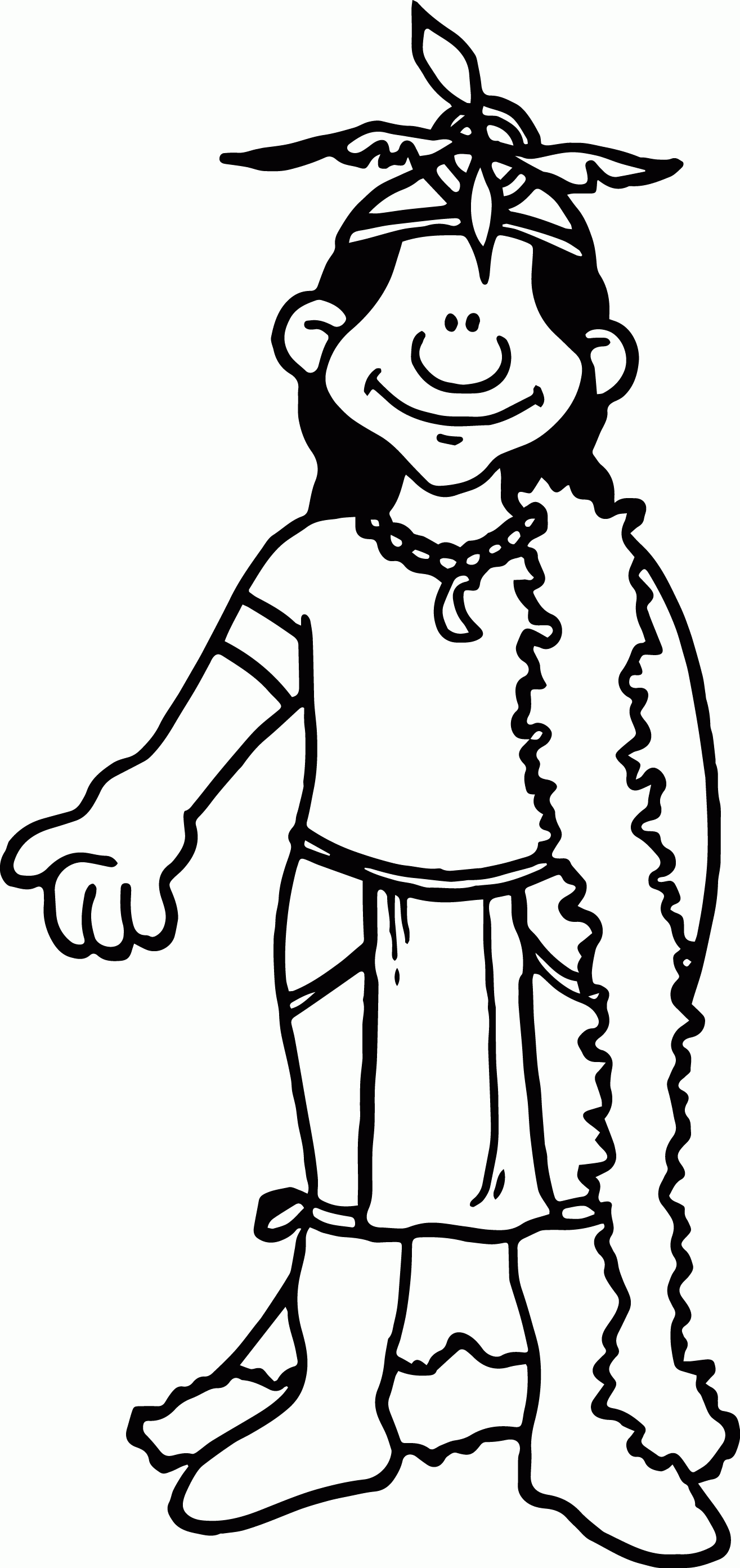 Native American Indian Man Coloring Page | Wecoloringpage