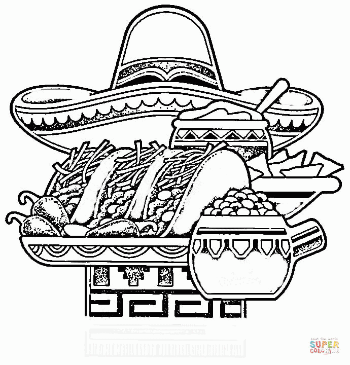 Mexican food coloring page