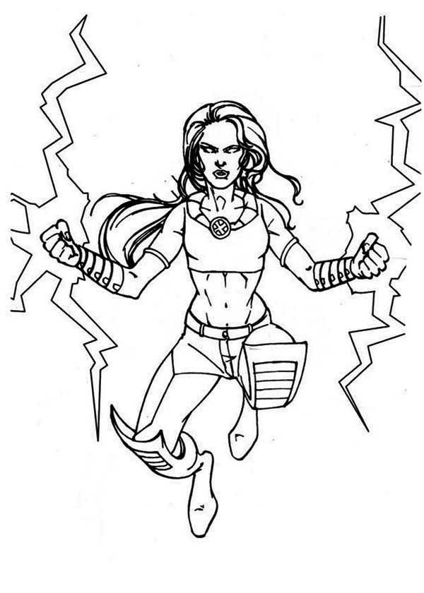 X Men Angry Storm Coloring Page - Free & Printable Coloring Pages ...