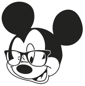 Mickey Mouse with glasses