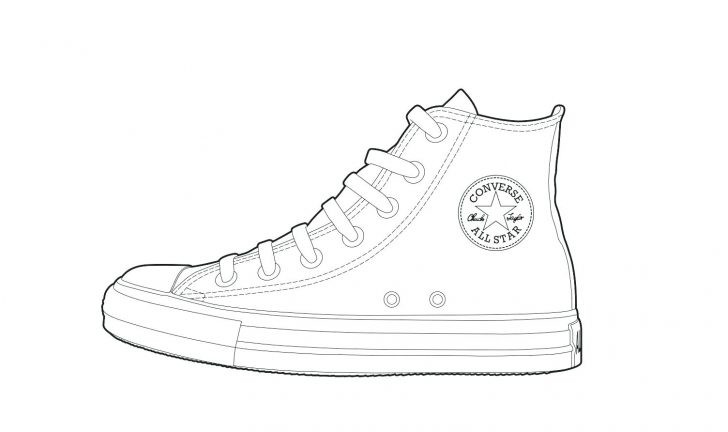 converse sneaker coloring page