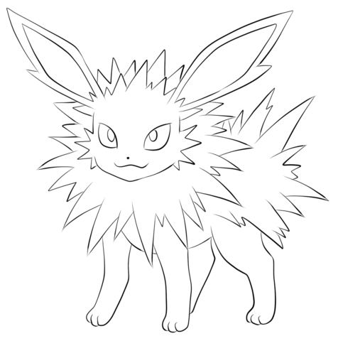 Jolteon coloring page | Free Printable Coloring Pages