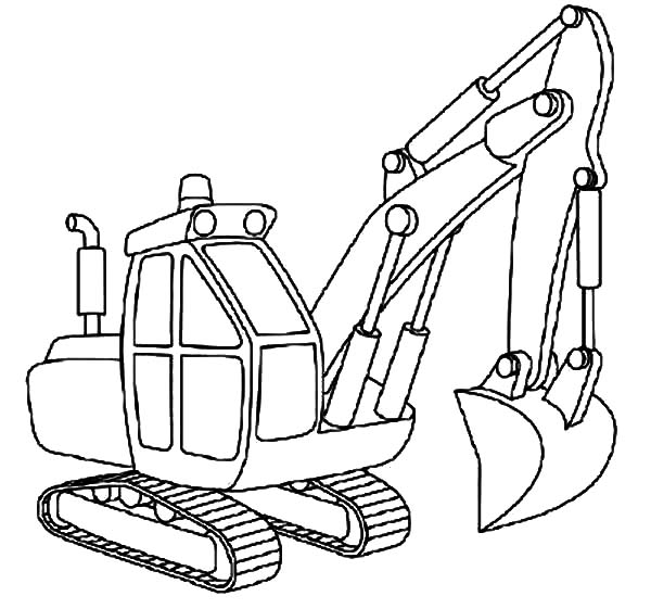 Excavator Outline Coloring Pages - Download & Print Online ...