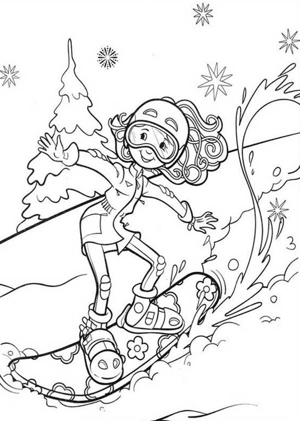 Groovy Girls Snow Boarding Coloring Pages : Batch Coloring
