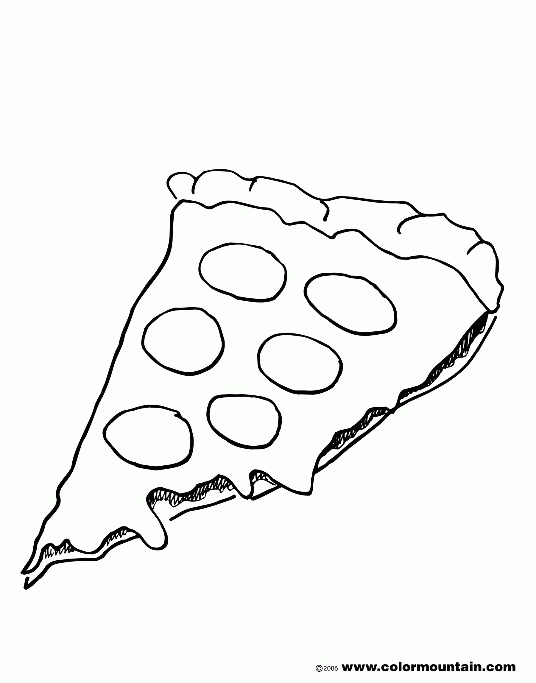 Cartoon Pizza Coloring Page - Coloring Pages For All Ages