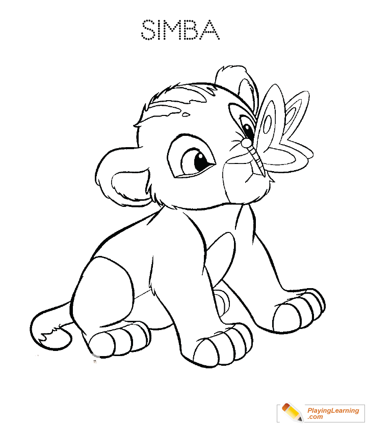 The Lion King Lion Cub Coloring Page 03 | Free The Lion King Lion Cub  Coloring Page