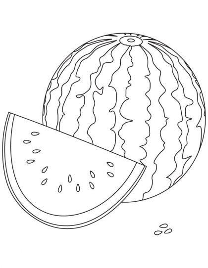 Watermelon Coloring Page | Download Free Watermelon Coloring Page for kids  | Best Coloring P… | Fruit coloring pages, Summer coloring pages, Coloring  pages for kids