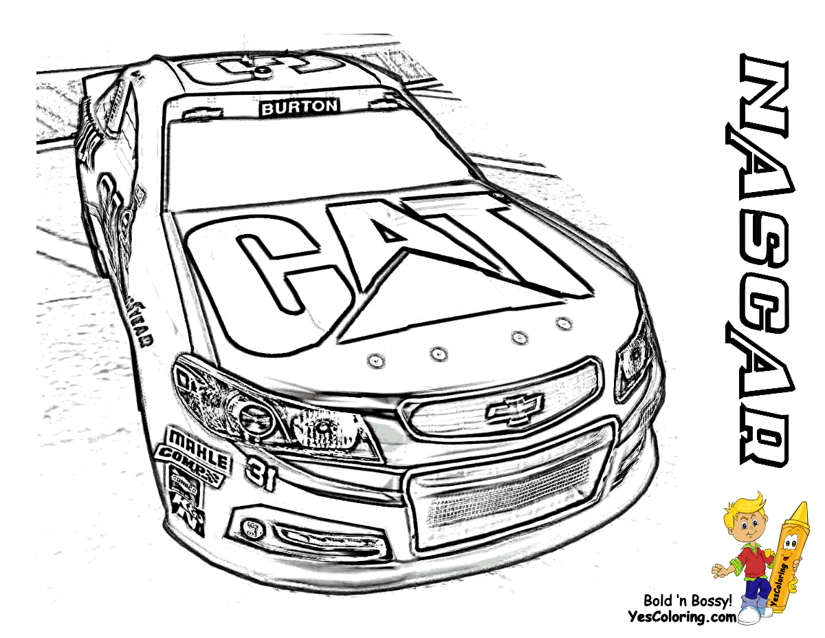 Full Force Race Car Coloring Pages | Free | NASCAR | Sports Car ...