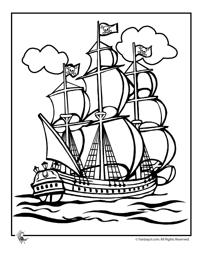 Bucky Pirate Ship Coloring Pages - Coloring Pages For All Ages