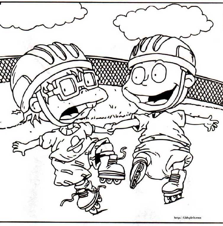 Rugrats Chuckie Skates Coloring Pages | Rugrats Coloring Pages 
