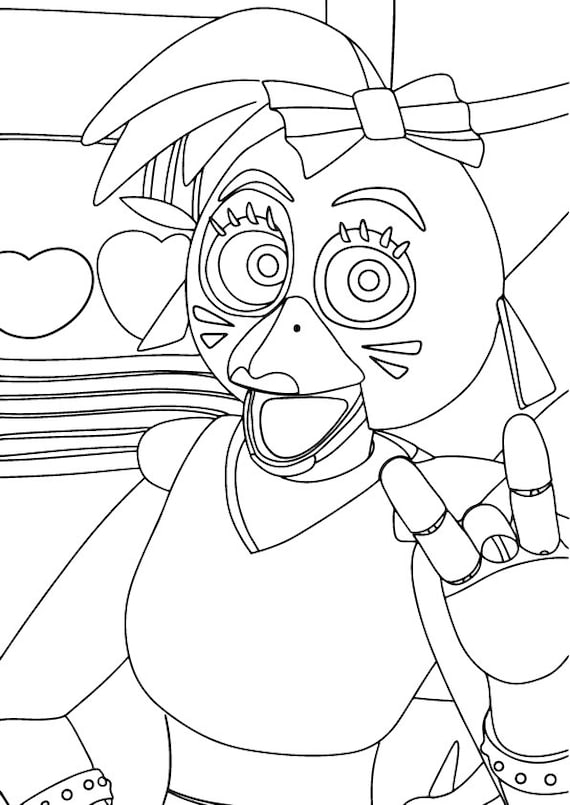 A4 Digital Downloadable Adult Colouring Page Five Nights at | Etsy