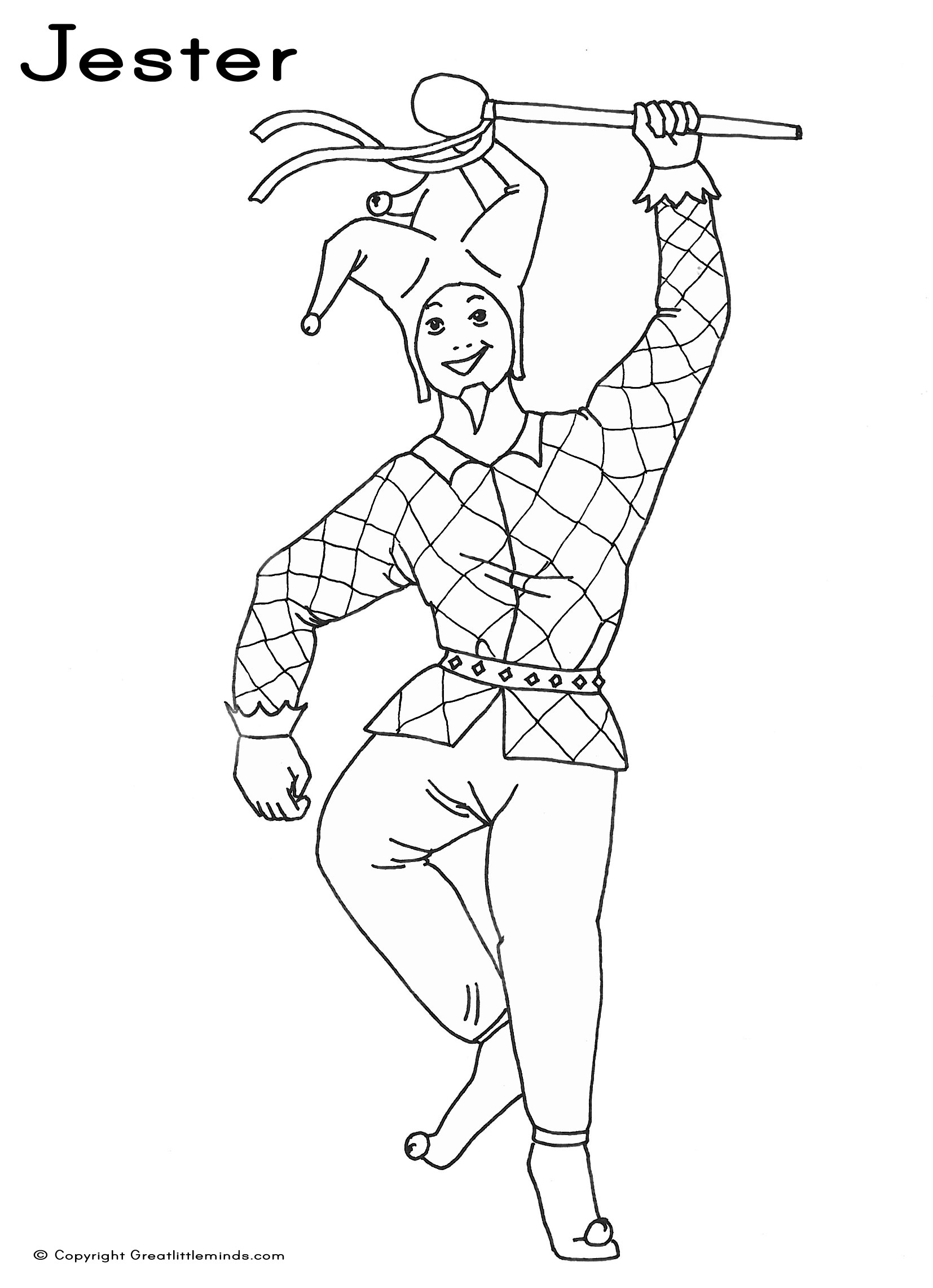 Drawing Jester #148639 (Characters) – Printable coloring pages