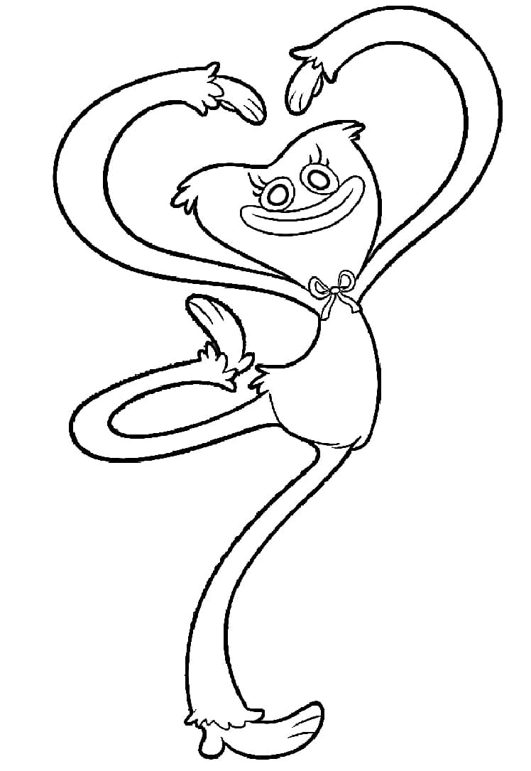 Huggy Wuggy and Kissy Missy Coloring Page - Free Printable Coloring Pages  for Kids