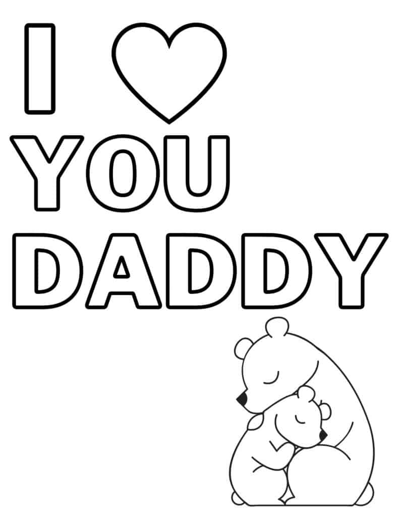The Best I Love You Dad Coloring Pages - Dresses and Dinosaurs