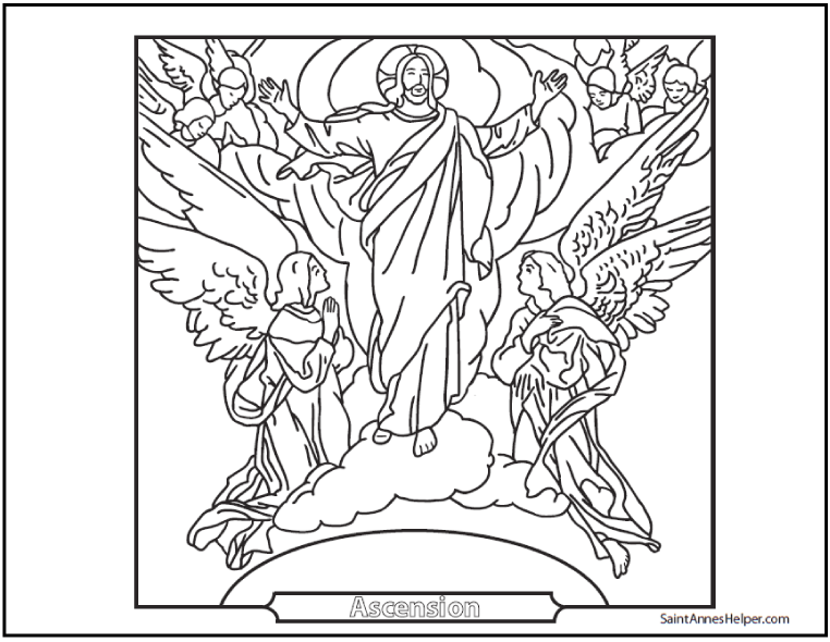 Jesus Ascension Coloring Page ❤️+❤️ Catholic Coloring Pages To Print