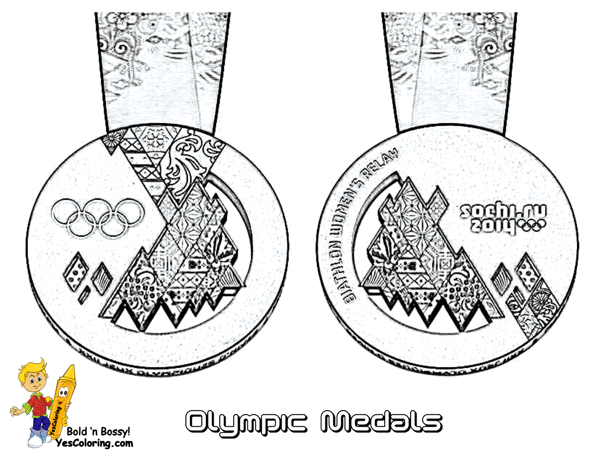 Олимпийские медали раскраска