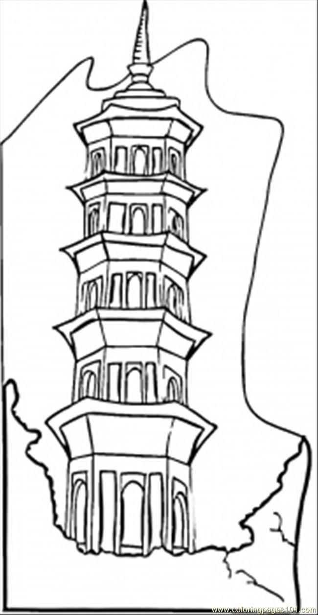 Chinese Buildings Coloring Pages - Coloring Pages For All Ages