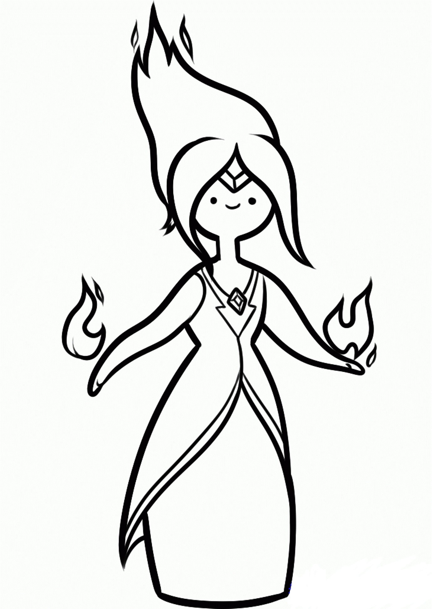 Princess Flame Adventure Time Coloring Pages | Cartoon Coloring ...