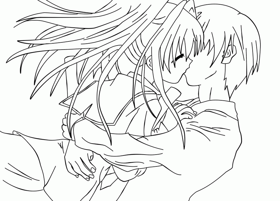 Anime Couple Coloring Pages - Colorine.net | #13622