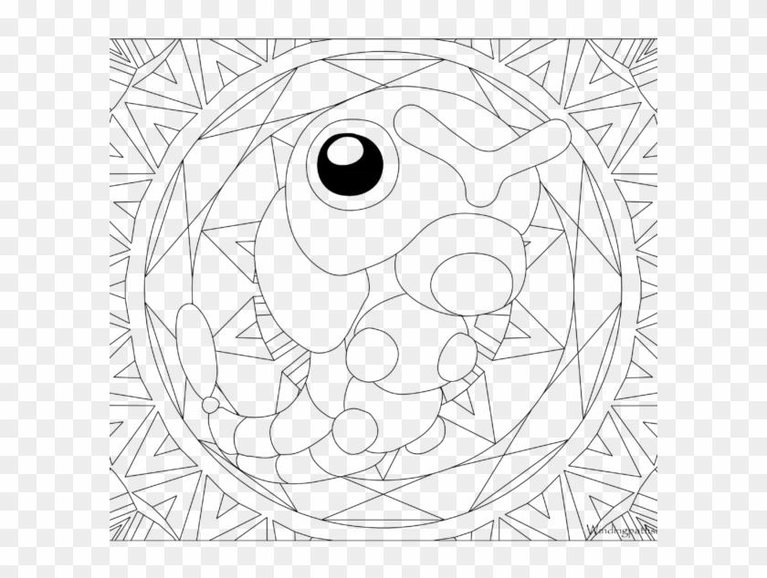 Adult Pokemon Coloring Page Caterpie - Mandalas De Charizard, HD Png  Download - 600x600 (#1083779) - PinPng
