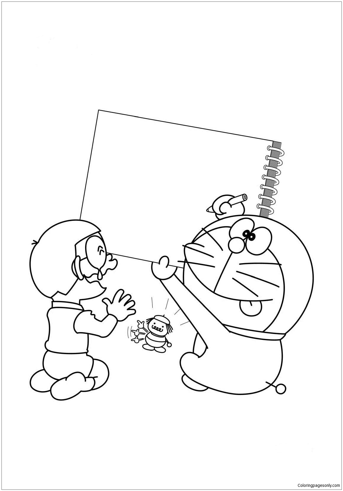 Doraemon Draws For Nobita Coloring Page - Free Coloring Pages Online