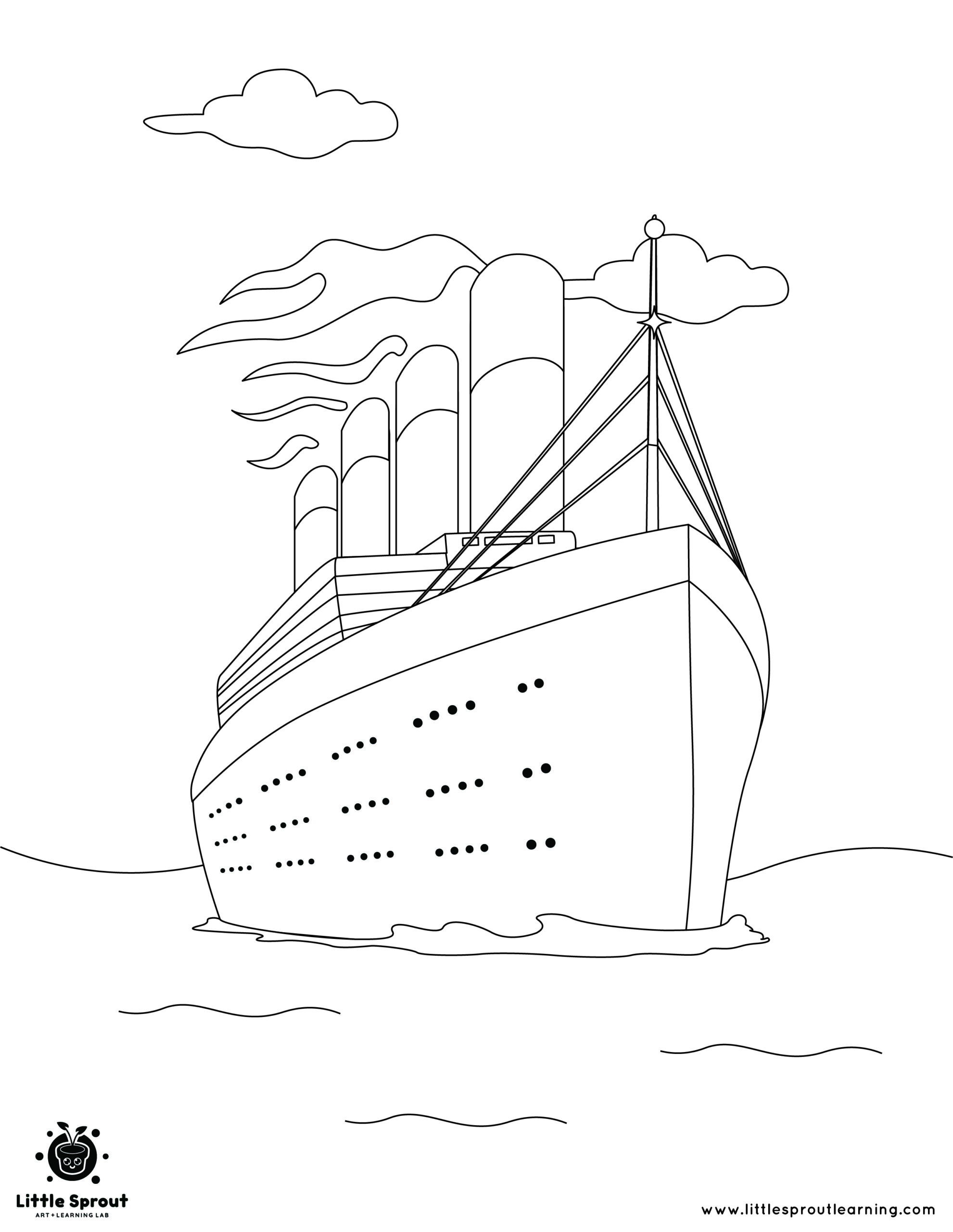 Titanic Sailing Across The Ocean ...