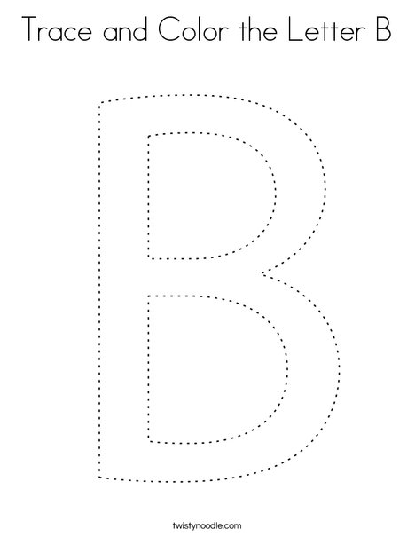 Trace and Color the Letter B Coloring Page - Twisty Noodle