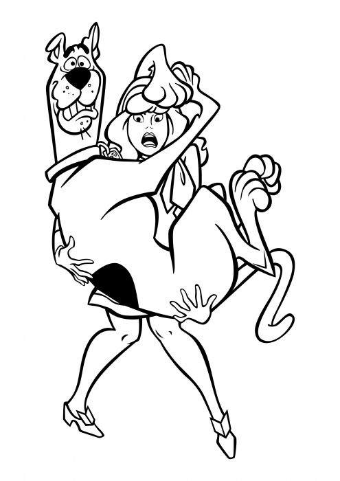 Scooby-Doo in the arms of Daphne Blake coloring pages, Scooby Doo coloring  pages - Colorings.cc