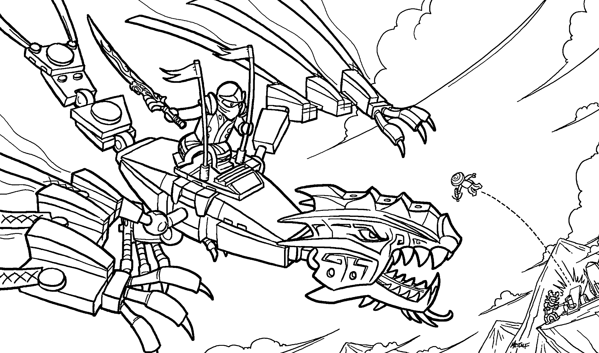 Ninjago attack coloring pages for kids, printable free | Coloring ...