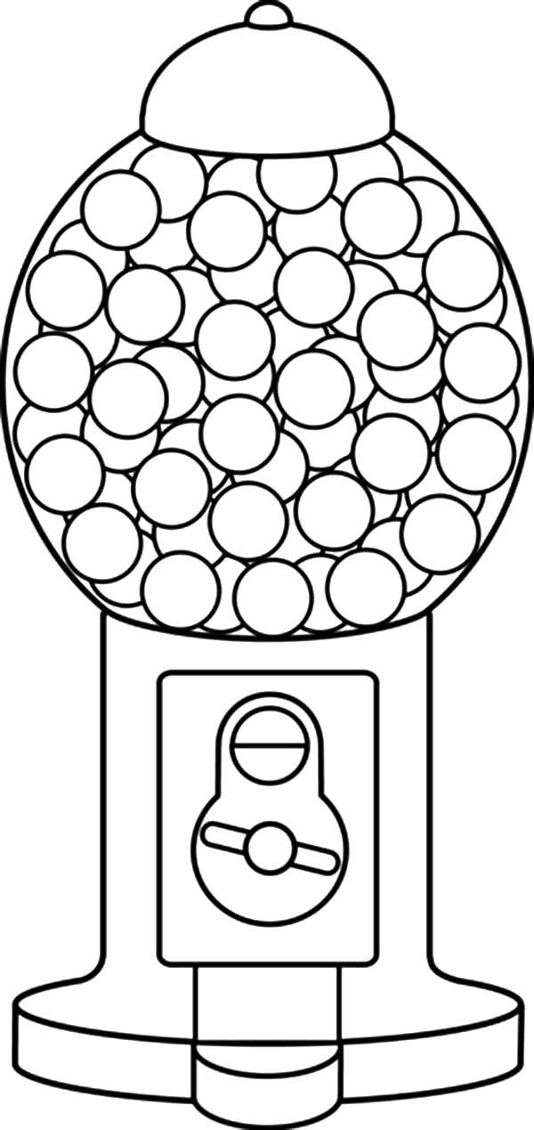 Gumball Machine Coloring Pages - Coloring and Drawing