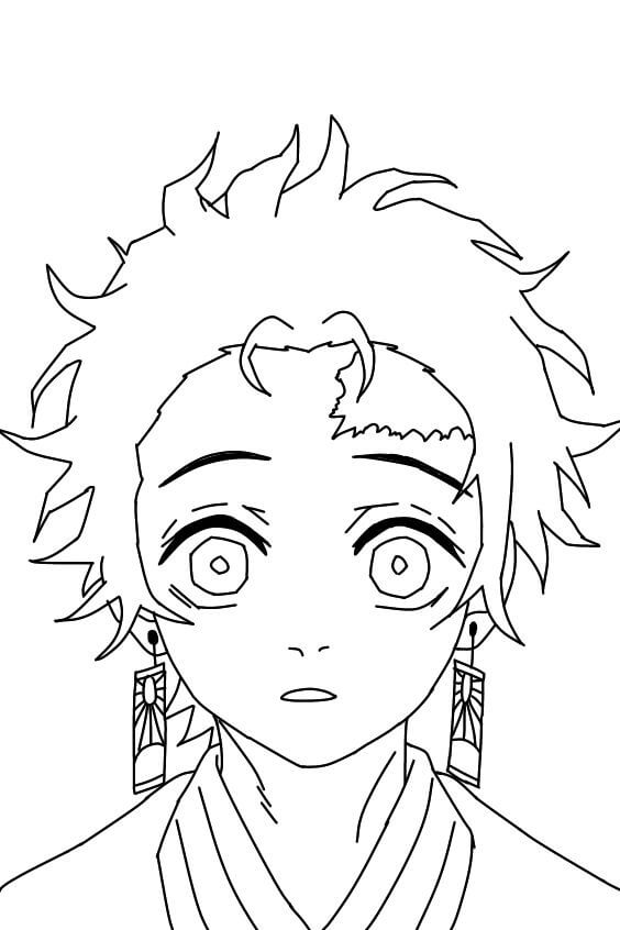 Printable Tanjiro Kamado Coloring Pages - Anime Coloring Pages