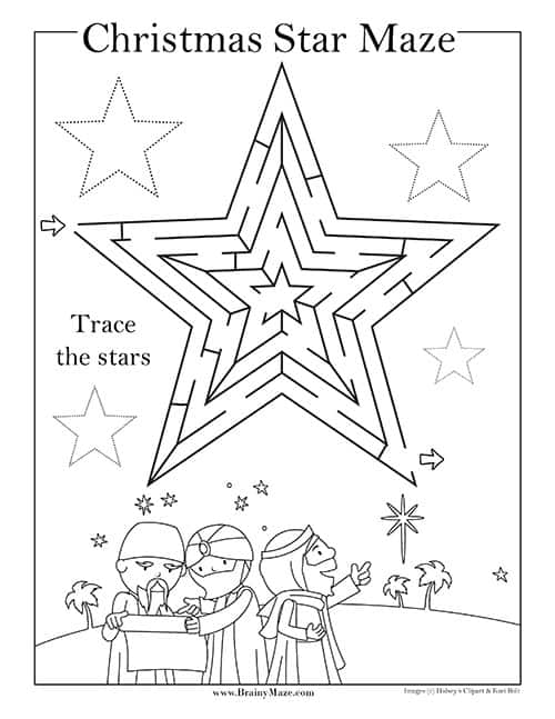 Free Printable Christmas Mazes - Superstar Worksheets