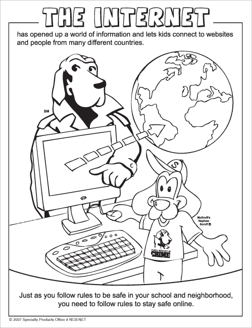 Internet Safety Coloring Page Coloring Home