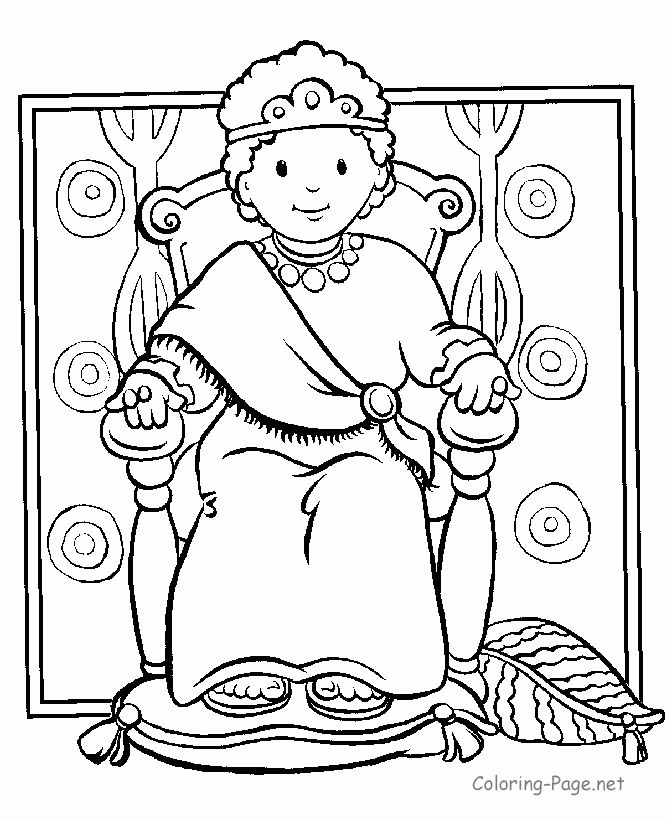 Boy king coloring page | Preschool Bible Crafts-Old Testament ...