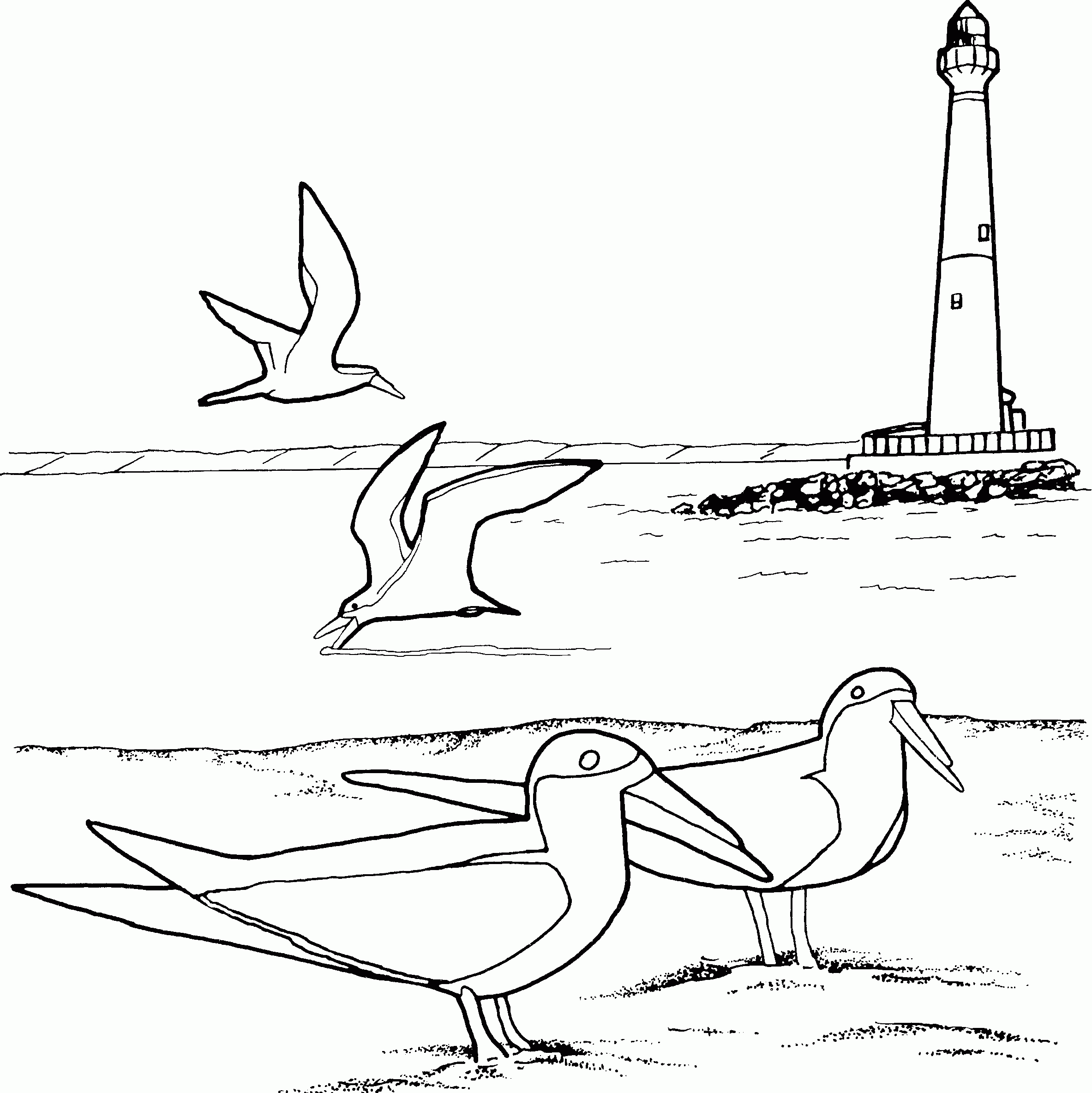 Lighthouses Coloring Page