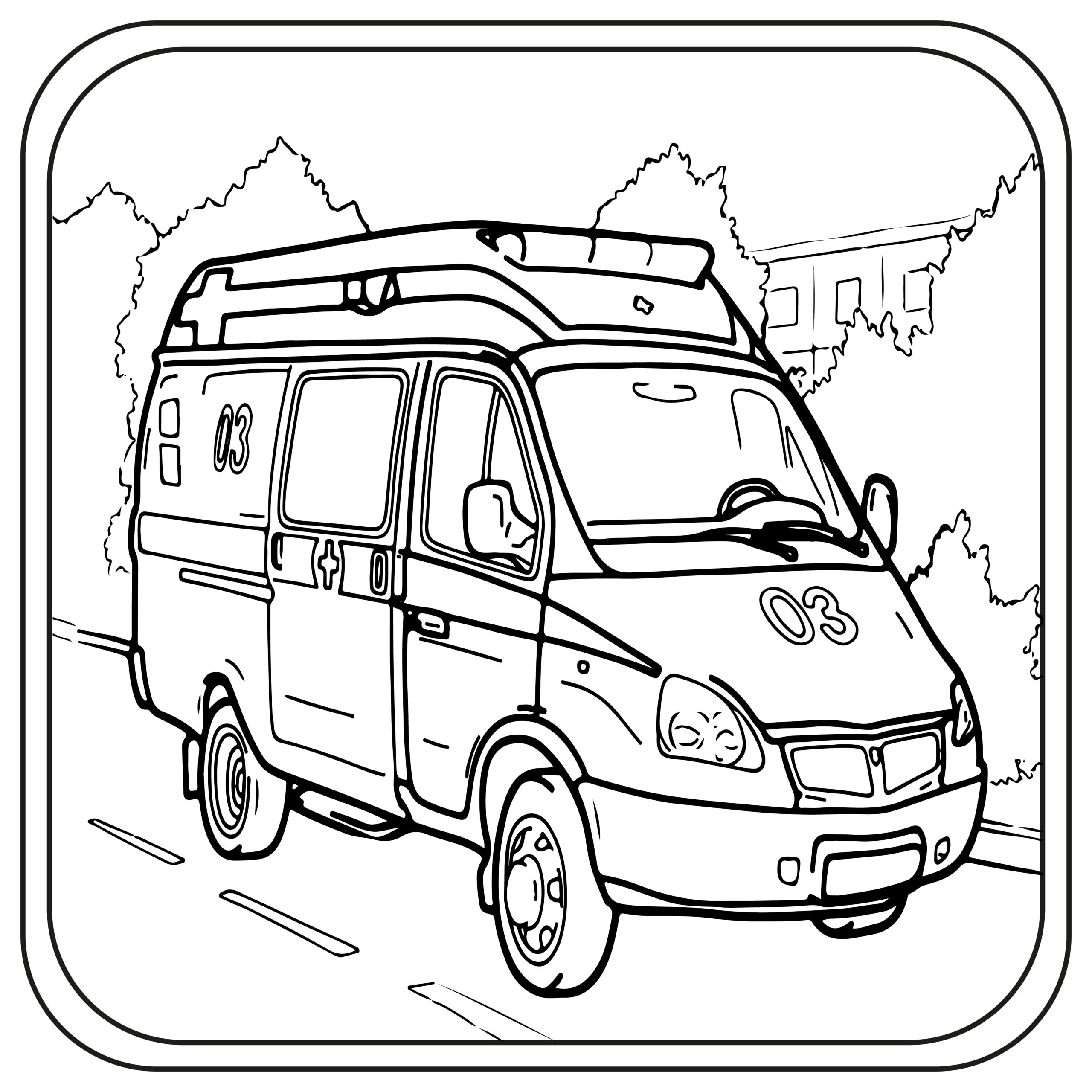 ambulance Coloring Pages Preschool | Kindergarten | First Grade | Made By  Teachers
