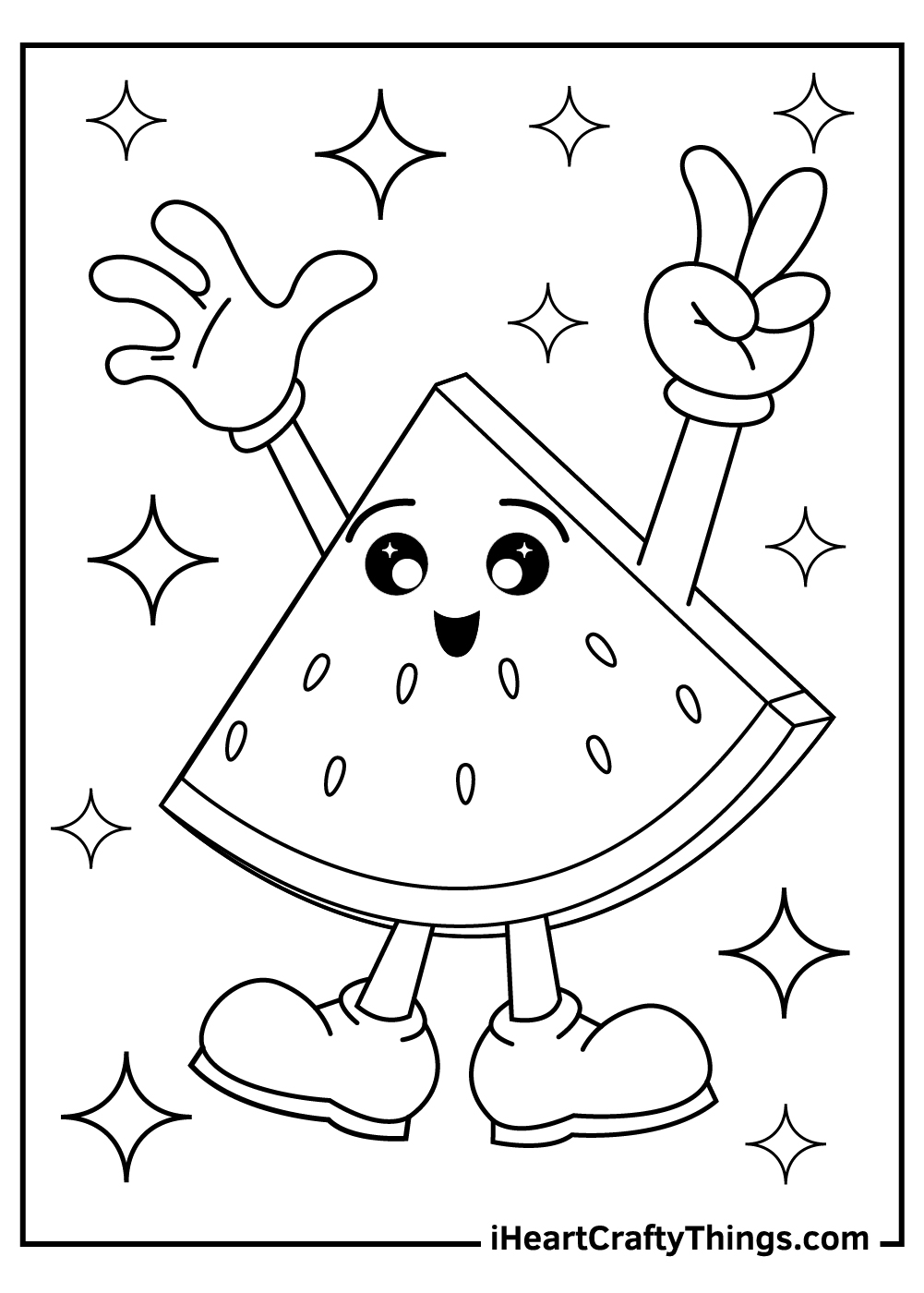 Watermelon Coloring Page (Updated 2023) - Coloring Home