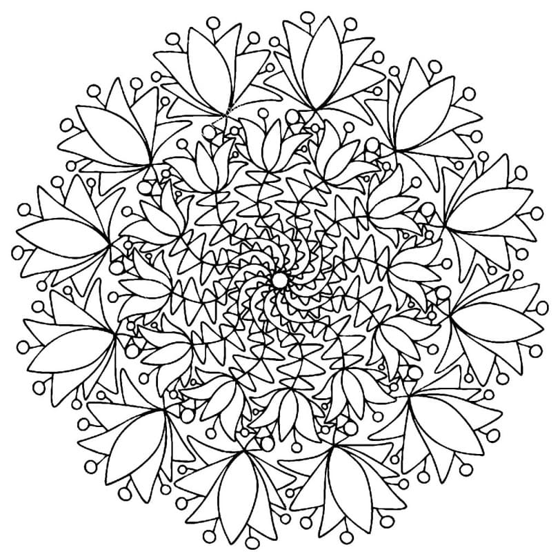 Complex Mandala Flower Coloring Page - Free Printable Coloring Pages for  Kids