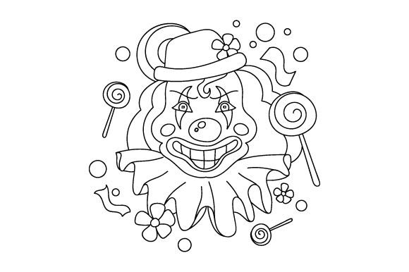 Creepy Clown Coloring Page SVG Cut file by Creative Fabrica Crafts ·  Creative Fabrica