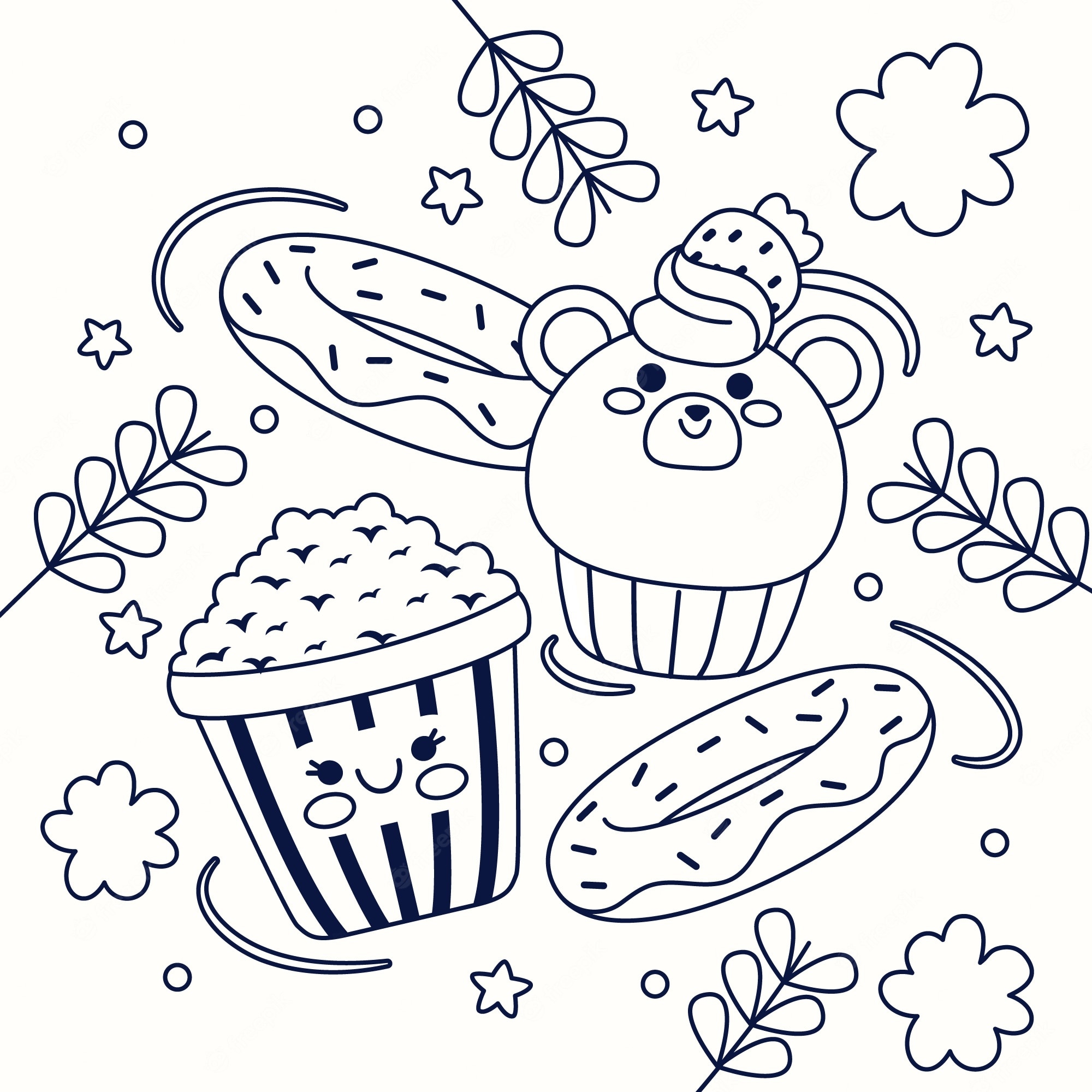 Page 2 | Food Coloring Pages Images - Free Download on Freepik
