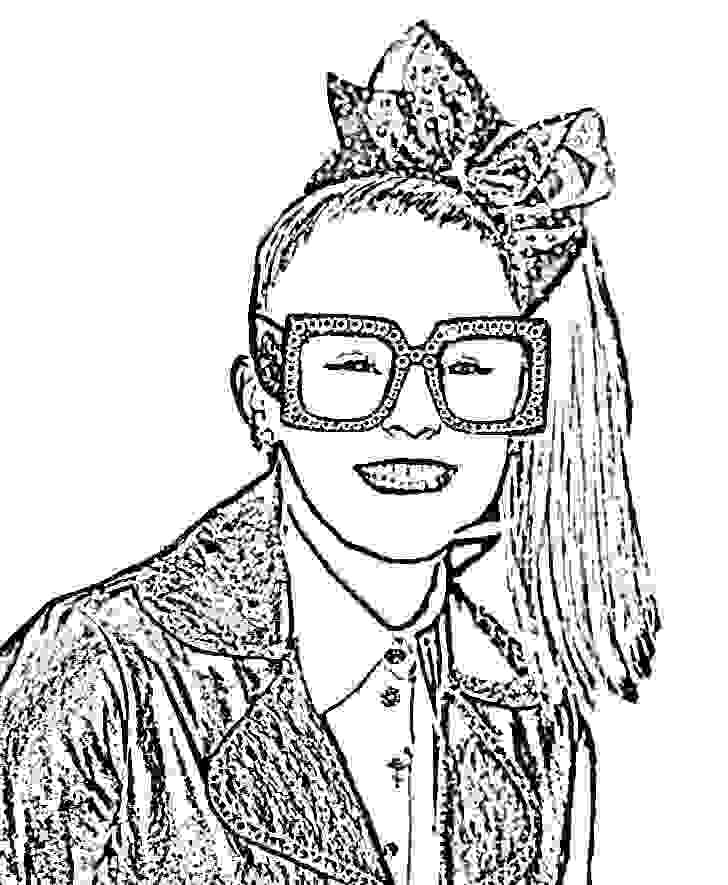 Joelle Joanie Siwa wears square glasses Coloring Pages - Jojo Siwa Coloring  Pages - Coloring Pages For Kids And Adults