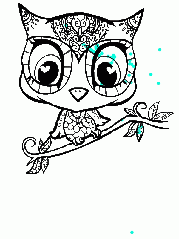 owl cartoon character coloring page - Download & Print Online ...