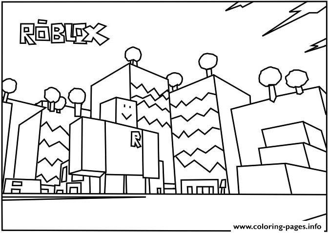 Roblox Building Coloring Page Coloring Pages Printable