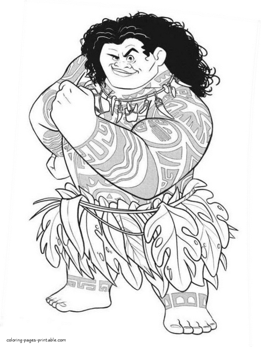 Moana cartoon coloring pages || COLORING-PAGES-PRINTABLE.COM
