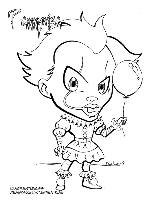 New Coloring Page – Pennywise! | Vanquish Studio