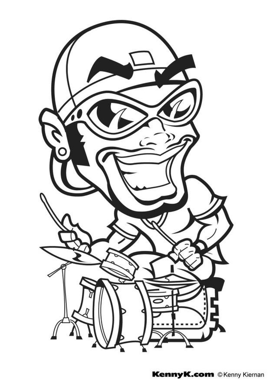 Coloring Page hip hop drummer - free printable coloring pages - Img 7042