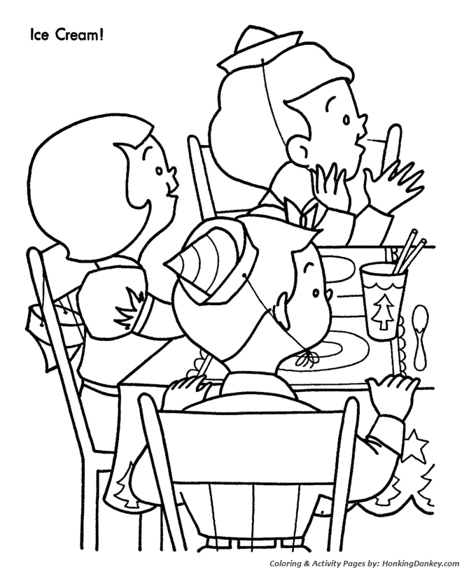 Christmas Party Coloring Pages - Ice Cream Time Coloring Sheet 