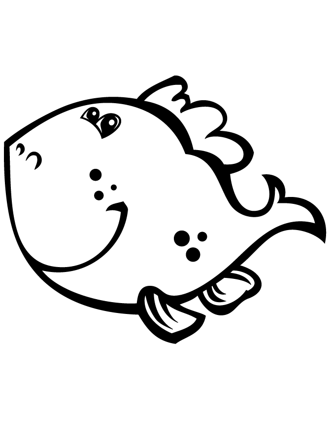Baby Fish Cartoon Simple Coloring Page | HM Coloring Pages
