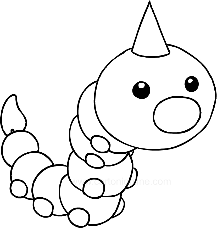 Drawing Weedle of the Pokemon coloring page